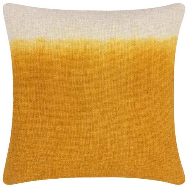 furn. Mizu Ochre Dip Dye Square Cushion - Size: 50 x 50 cm - Multi - Wilko - image 1