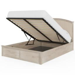 GFW Madrid Double Limed Oak Ottoman Bed - Cream - Wilko - thumbnail 4
