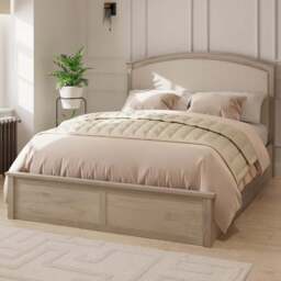 GFW Madrid Double Limed Oak Ottoman Bed - Cream - Wilko - thumbnail 1