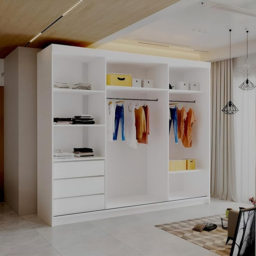 Sliding Wardrobes 4U 2 Sliding Door White Modern Central Grid Mirrored Wardrobe 250cm - Size: 2 Door - Wilko - thumbnail 5