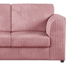 Luxor 4 Seater Pink Jumbo Cord Full Back Sofa Suite - Wilko - thumbnail 5