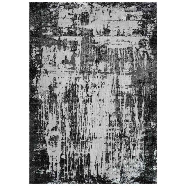 Desire Rugs Serenity Black Abstract Abrasion Rug 80 x 150cm - Wilko - image 1