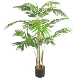 Leaf Artificial Areca Palm Tree in Silver Planter 4ft - Size: 120 x 80 x 80cm - Green - Wilko - thumbnail 4