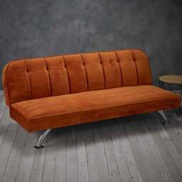 Brighton Single Sleeper Orange Sofa Bed - LPD Home - Wilko - thumbnail 1