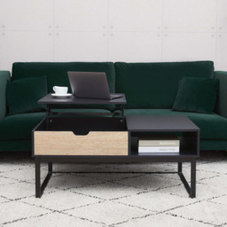 Teamson Home Single Drawer Single Shelf Lift Top Coffee Table - Size: 45.1 x 60.3 x 105.4cm - Black - Wilko - thumbnail 6