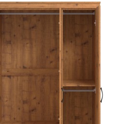 Camford 3 Door 2 Drawer Oak Wardrobe - Size: 3 Door, 2 Drawer - Brown - Wilko - thumbnail 5