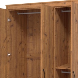 Camford 3 Door 2 Drawer Oak Wardrobe - Size: 3 Door, 2 Drawer - Brown - Wilko - thumbnail 7