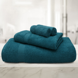 Mayfair Egyptian Cotton Indigo Bath Towel Set of 2 - Blue - Wilko - thumbnail 3