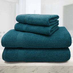 Mayfair Egyptian Cotton Indigo Bath Towel Set of 2 - Blue - Wilko - thumbnail 4