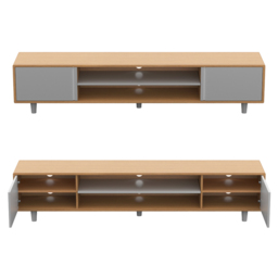 AVF Harbour Light Wood and Grey TV Unit - Size: 39.5 x 200 x 42cm - Multi - Wilko - thumbnail 7