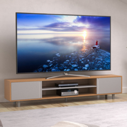 AVF Harbour Light Wood and Grey TV Unit - Size: 39.5 x 200 x 42cm - Multi - Wilko
