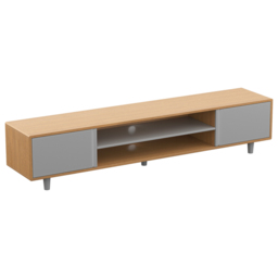 AVF Harbour Light Wood and Grey TV Unit - Size: 39.5 x 200 x 42cm - Multi - Wilko - thumbnail 3