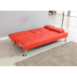 Brooklyn Double Sleeper Red Faux Leather Cinema Sofa Bed with Bluetooth Speakers - Size: 2 Seater - Wilko - thumbnail 3
