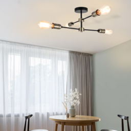 Cosylyte Linton 4 Light Matt Antique Brass Ceiling Light - Size: 58.5 x 23 x 15cm - Black - Wilko - thumbnail 7