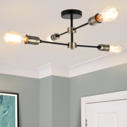 Cosylyte Linton 4 Light Matt Antique Brass Ceiling Light - Size: 58.5 x 23 x 15cm - Black - Wilko - thumbnail 3