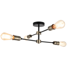 Cosylyte Linton 4 Light Matt Antique Brass Ceiling Light - Size: 58.5 x 23 x 15cm - Black - Wilko - thumbnail 4
