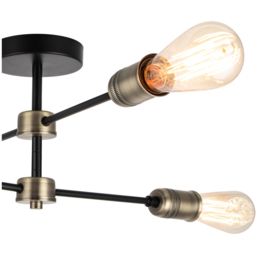 Cosylyte Linton 4 Light Matt Antique Brass Ceiling Light - Size: 58.5 x 23 x 15cm - Black - Wilko - thumbnail 5