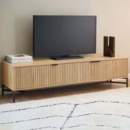 Florence Jaipur 3 Door Oak TV Unit - Size: 45 x 176.4 x 40cm - Multi - Furniture To Go - Wilko - thumbnail 1