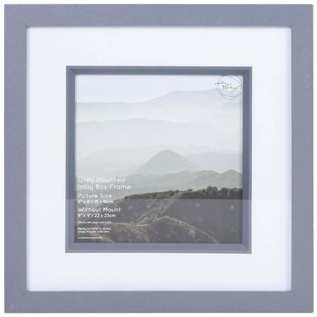 The Port. Co Gallery Inlay Grey Mounted Box Photo Frame 6 x 6 inch - Wilko - image 1