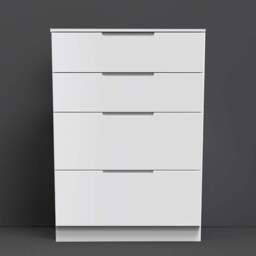 Crowndale Milan 4 Drawer Gloss White Deep Chest of Drawers - Wilko - thumbnail 1