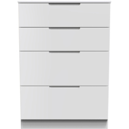 Crowndale Milan 4 Drawer Gloss White Deep Chest of Drawers - Wilko - thumbnail 3