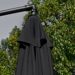 Outsunny Black Crank Handle Cantilever Banana Parasol with Cross Base 2.7m - Size: 3m - Wilko - thumbnail 4