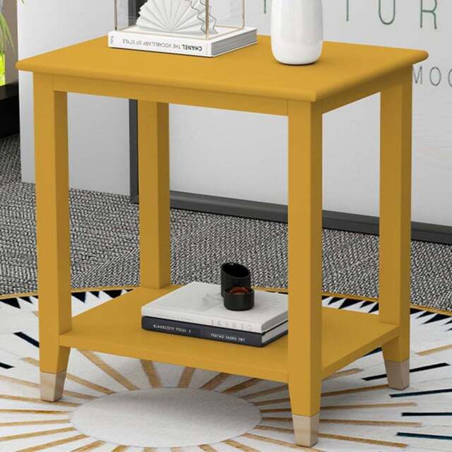 Palazzi Mustard Side Table - Size: 50 x 50 x  58cm - Yellow - Wilko - image 1