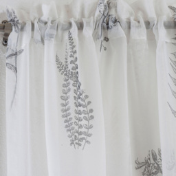 Tyrone Textiles Bracken Grey Wild Leaf Print Rod Pocket Voile Panel Curtains 140 x 137cm - Size: W 140 x D 137cm - Wilko - thumbnail 3