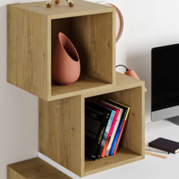 Decortie Balance White and Oak Desk with Shelves - Multi - Wilko - thumbnail 4