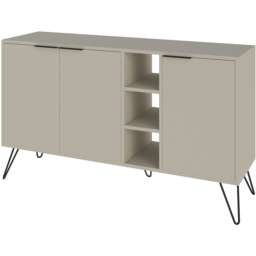 Decortie Clara 3 Door 3 Shelf Sandstone Console Cabinet - Size: 83 x 142 x 35.6cm - Cream - Wilko - thumbnail 3