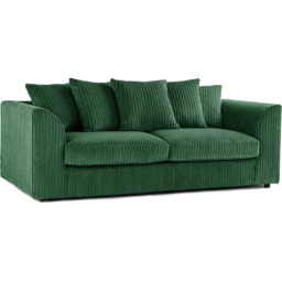 Luxor 6 Seater Green Jumbo Cord Scatter Back Sofa Suite - Wilko - thumbnail 4