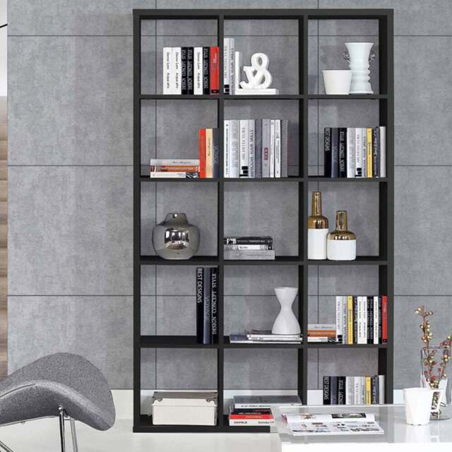 Florence Mauro 15 Shelf Matt Black Bookshelf - Wilko - image 1