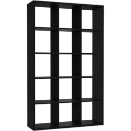 Florence Mauro 15 Shelf Matt Black Bookshelf - Wilko - thumbnail 3