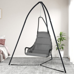Costway Black Hanging Chair Stand with Hanging Chain - Size: 113 x 26 x 12cm - Wilko - thumbnail 6