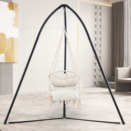Costway Black Hanging Chair Stand with Hanging Chain - Size: 113 x 26 x 12cm - Wilko - thumbnail 5