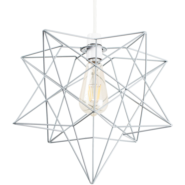 ValueLights Sadira Matt Grey Wire Star Ceiling Pendant Shade - Size: 39 x 29.5 x 33.5cm - Wilko - image 1