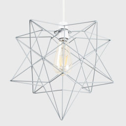 ValueLights Sadira Matt Grey Wire Star Ceiling Pendant Shade - Size: 39 x 29.5 x 33.5cm - Wilko - thumbnail 4