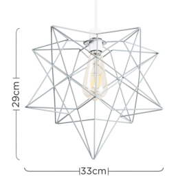 ValueLights Sadira Matt Grey Wire Star Ceiling Pendant Shade - Size: 39 x 29.5 x 33.5cm - Wilko - thumbnail 7