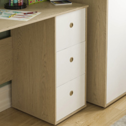 Junior Vida Neptune 3 Drawer White and Oak Desk - Size: 40 x 91 x 70cm - Wilko - thumbnail 5