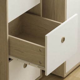 Junior Vida Neptune 3 Drawer White and Oak Desk - Size: 40 x 91 x 70cm - Wilko - thumbnail 6