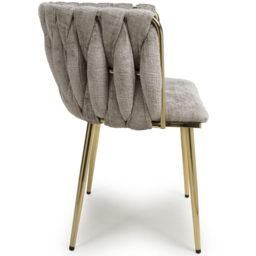 Shankar Ontario Set of 2 Mink Chenille Dining Chair - Cream - Wilko - thumbnail 5