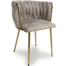 Shankar Ontario Set of 2 Mink Chenille Dining Chair - Cream - Wilko - thumbnail 3