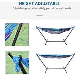 Outsunny Multicolour Stripe Hammock with Stand - Size: 298 x 117 x 105cm - Wilko - thumbnail 5