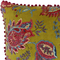 Paoletti Malisa Lemon Curry Paisley Cushion - Size: 50 x 50 cm - Multi - Wilko - thumbnail 3