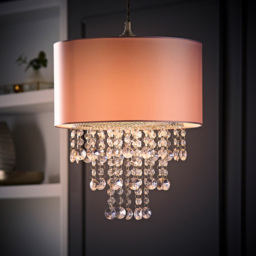 ValueLights Jesmond Dusky Pink Droplet Easy Fit Ceiling Light Shade - Size: 36 x 32 x 32cm - Wilko - thumbnail 3