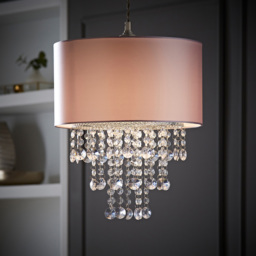 ValueLights Jesmond Dusky Pink Droplet Easy Fit Ceiling Light Shade - Size: 36 x 32 x 32cm - Wilko - thumbnail 7