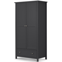 Julian Bowen Maine 2 Door Single Drawer Anthracite Combination Wardrobe - Size: 2 Door, Single Drawer - Black - Wilko - thumbnail 3