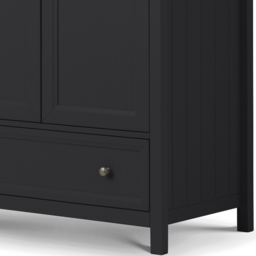 Julian Bowen Maine 2 Door Single Drawer Anthracite Combination Wardrobe - Size: 2 Door, Single Drawer - Black - Wilko - thumbnail 6