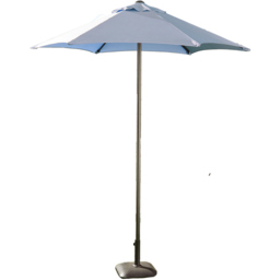 Outdoor Essentials Chambray Blue Aluminium Parasol 2m - Wilko - thumbnail 1