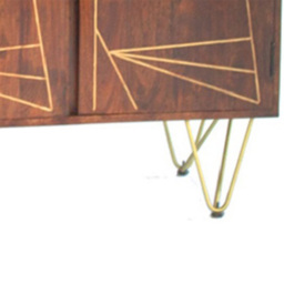 Brooklyn Ozella 3 Door Dark Gold Large Sideboard - Size: 85 x 135 x 40cm - Brown - Wilko - thumbnail 4